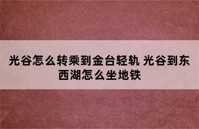 光谷怎么转乘到金台轻轨 光谷到东西湖怎么坐地铁